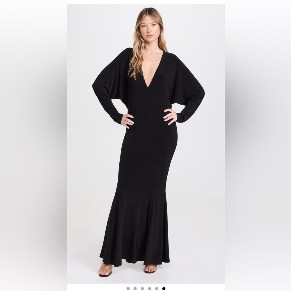 NWT Norma Kamali Dolman V Neck Fishtail Gown